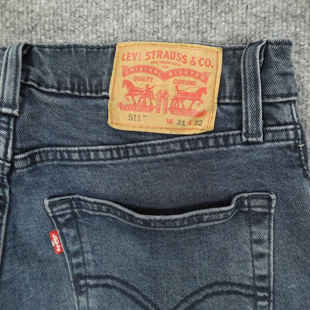 Levis 511 Jeans Mens 31x28 Blue Slim Fit Tapered Leg Stretch Denim Dark Wash